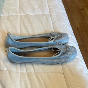 Olian Shimmering Light Blue Ballet Flats